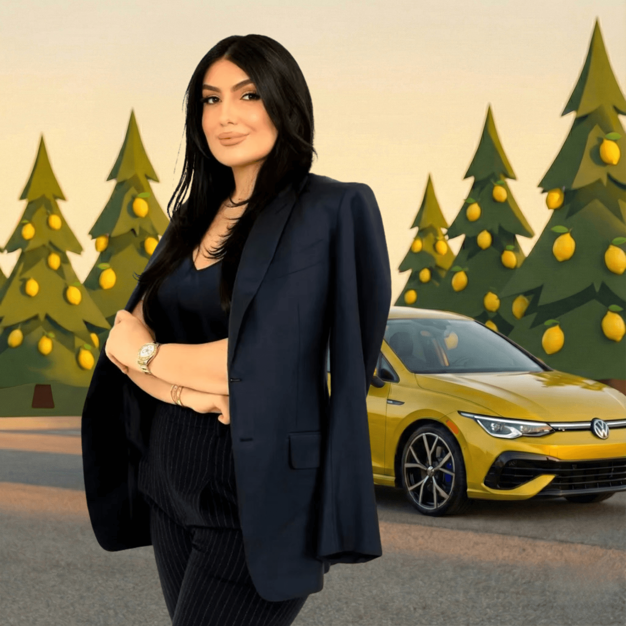 Professional lemon law attorney with vehicle